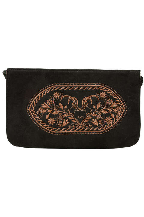 Trachten-Clutch Steinbock schwarz
