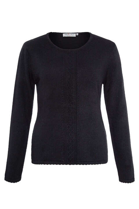 Damen Pullover mit Zopf dunkelblau