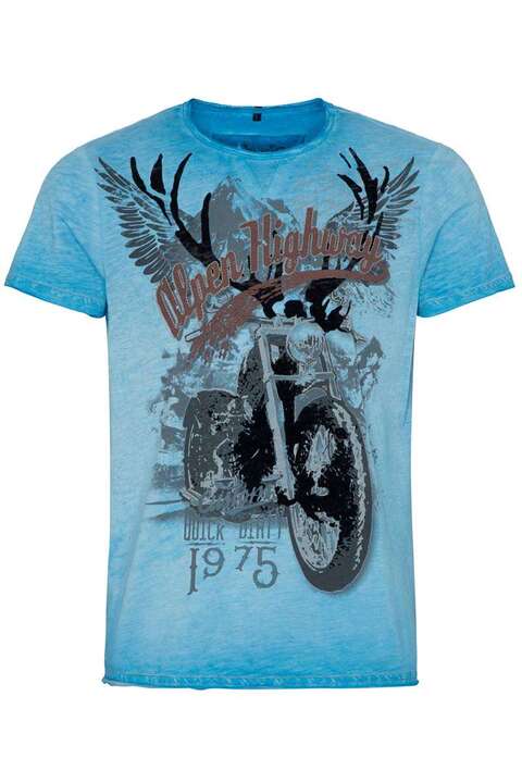 Herren T-Shirt 'Alpen Highway 1975' blau