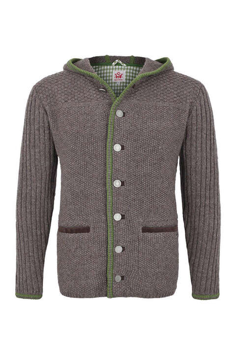 Strickjacke lederärmel store