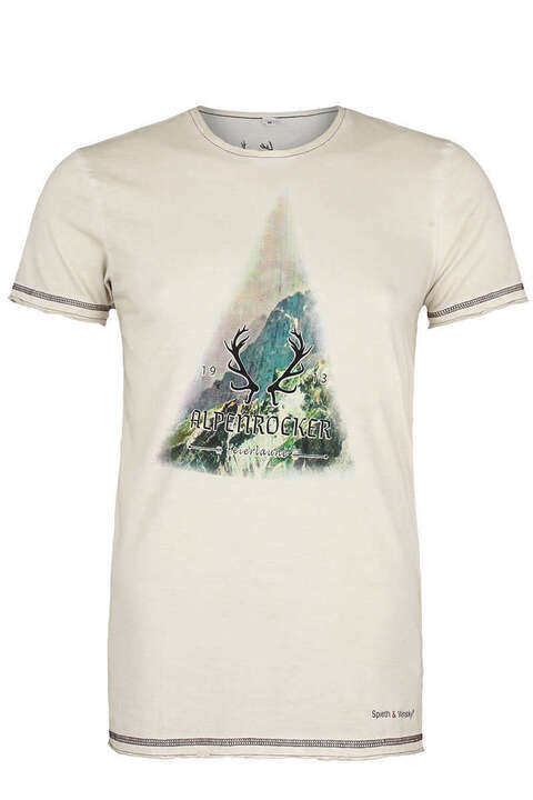 Herren Trachten T-Shirt 'Alpenrocker' grau