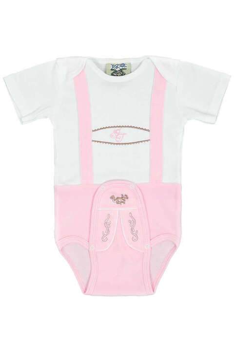 Babybody Lederhose rosa kurz