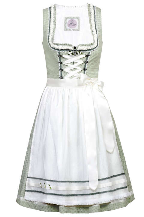 Mini-Dirndl mit Froschgoscherl-Rschen salbei