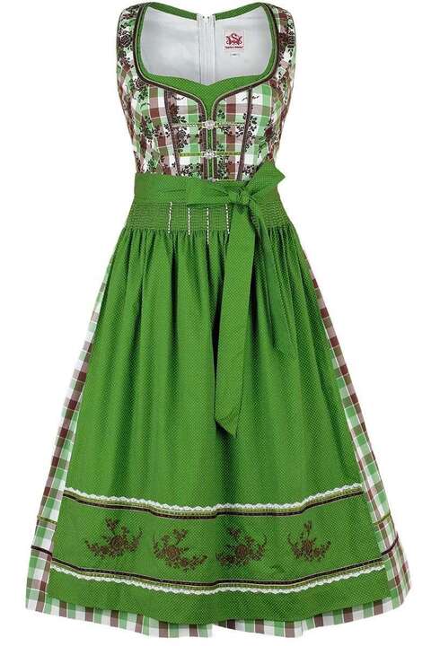 Dirndl mittel kariert mit 2 Schrzen