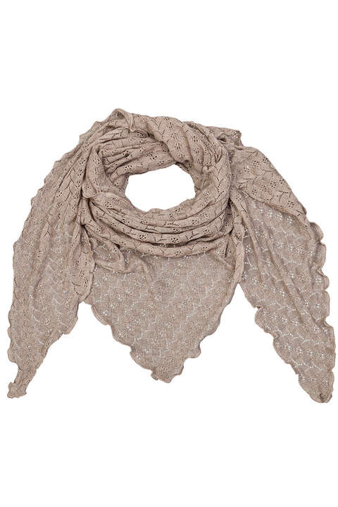 Damen Schultertuch mit feinem Strickmuster sand