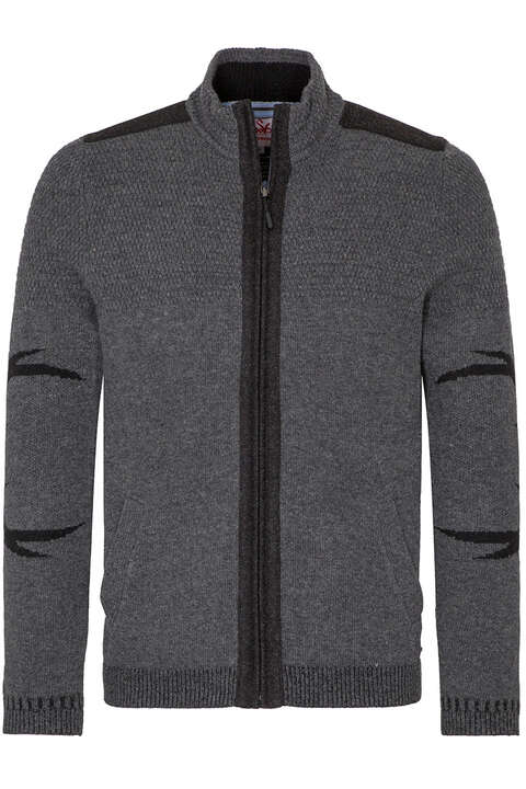 Herren Strickjacke sportiv mit Reiverschluss anthrazit