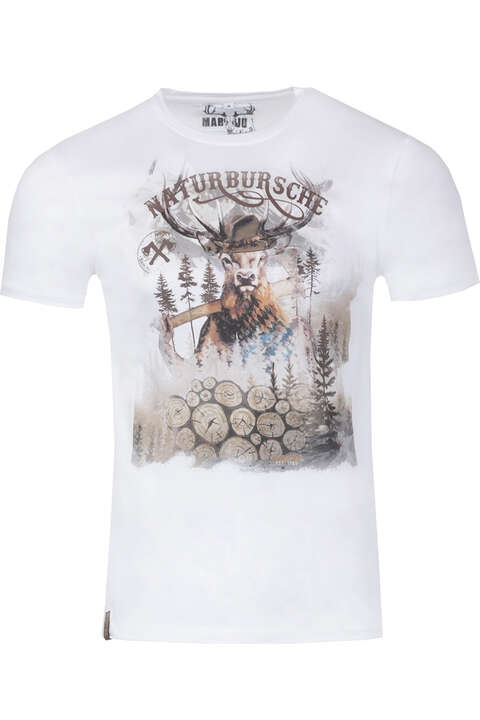 Herren T-Shirt 'Naturbursche' edelweiss