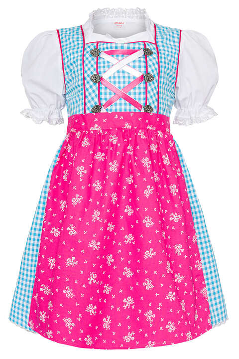 Kinderdirndl trkis pink mit Bluse