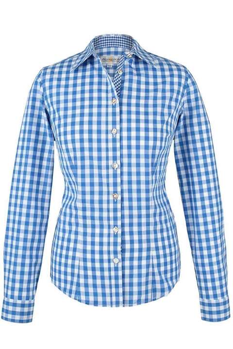 Trachten-Bluse blau-wei kariert 'Maria'