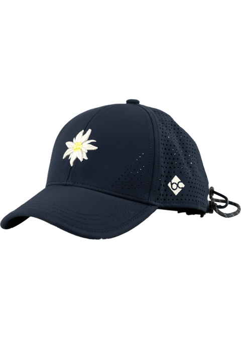 Unisex Cap mit Edelwei-Design fr Outdoor und Sport dunkelblau