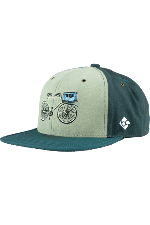 Unisex Cap 'Expresslieferdienst' aus Baumwolle und Leinen dunkelgrn