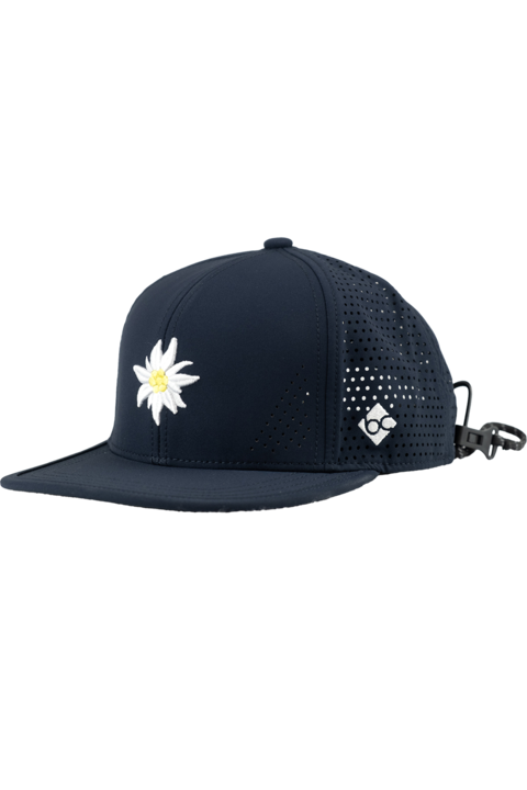 Unisex Cap mit Edelwei-Design und Sportfunktion dunkelblau