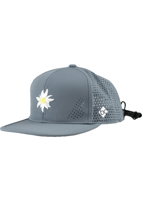 Unisex Cap mit Edelwei-Design und Sportfunktion graublau