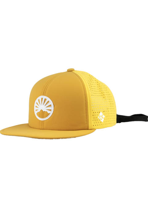 Unisex Cap mit Gipfelstrmer-Design und Quetschfunktion gelb