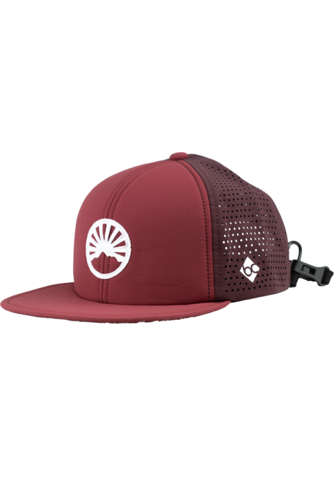 Unisex Cap mit Gipfelstrmer-Design und Quetschfunktion dunkelrot
