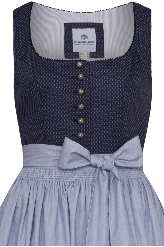 Damen Dirndl lang Hammerschmid KOFLERSEE 262-2068/80 in 40-DUNKELBLAU - Vorderansicht Detail oben