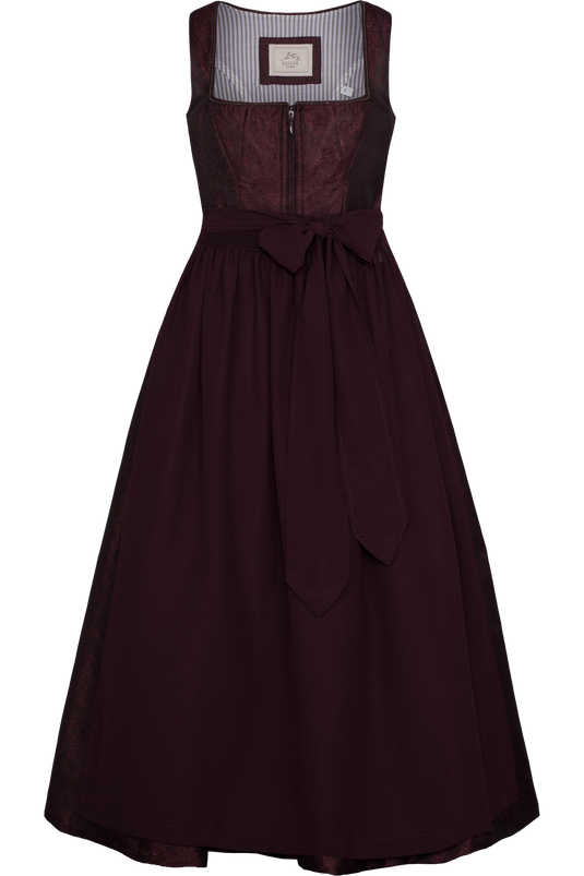 Damen Dirndl lang Trachten Deiser DK262-1005 BABSI/95 in 1302-BORDEAUX - Vorderansicht