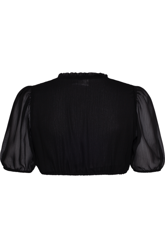 Damen Dirndlbluse V-Ausschnitt Wenger LAURA 54440in 90-SCHWARZ - Rückansicht