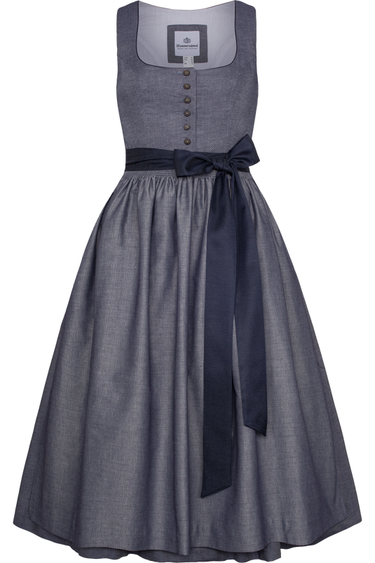Damen Dirndl lang Hammerschmid KOFLERSEE 262-2076/70 in 49-BLAU-GEMUSTERT - Vorderansicht