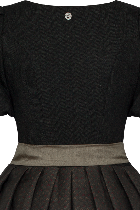 Damen Midi-Dirndl mit Puffärmel Spieth & Wensky KENSIE/75in DUNKELGRÜN - Rückansicht Detail oben