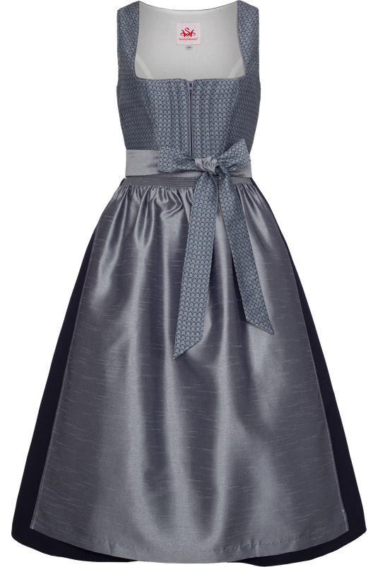 Damen Midi Dirndl Spieth & Wensky KITZ/80 in BLAU - Vorderansicht