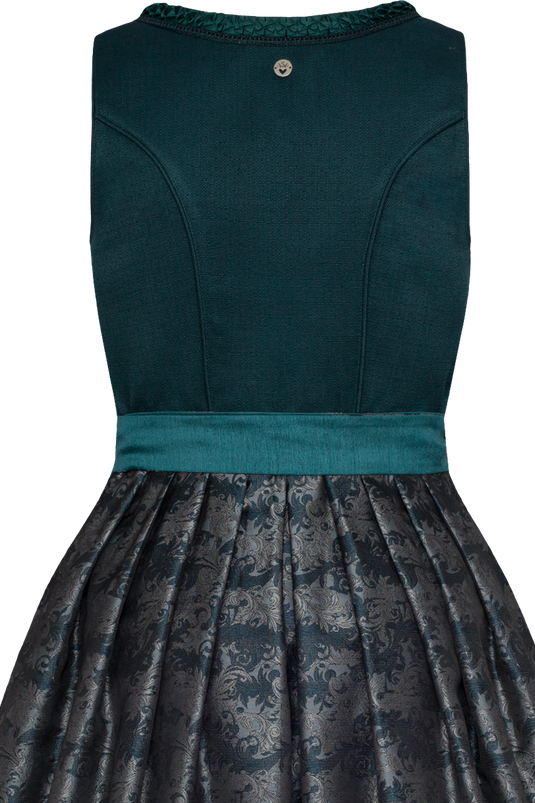 Damen Midi Dirndl Spieth & Wensky KLAVIER/80 in PETROL - Rückansicht Detail oben