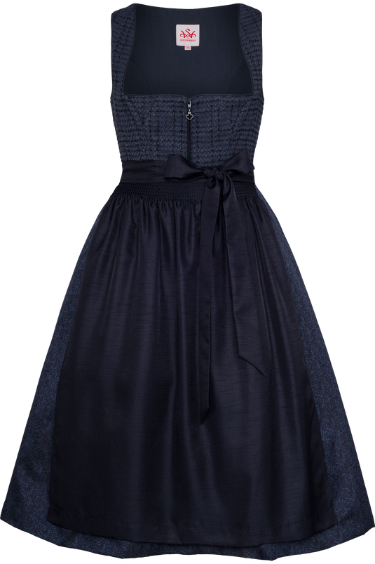 Damen Midi Dirndl Spieth & Wensky KOBRA/70 in DUNKELBLAU - Vorderansicht