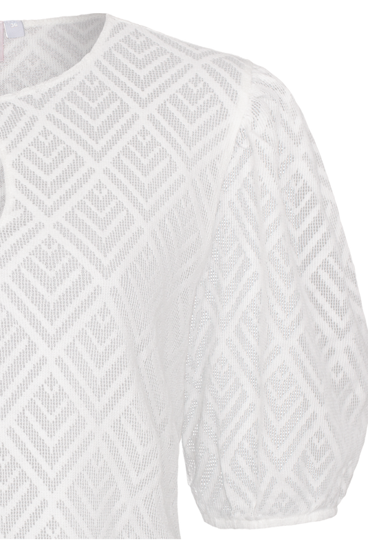 Damen Trachtenbluse mit Puffärmel Spieth & Wensky KEA in OFFWHITE - Detailansicht Ärmel