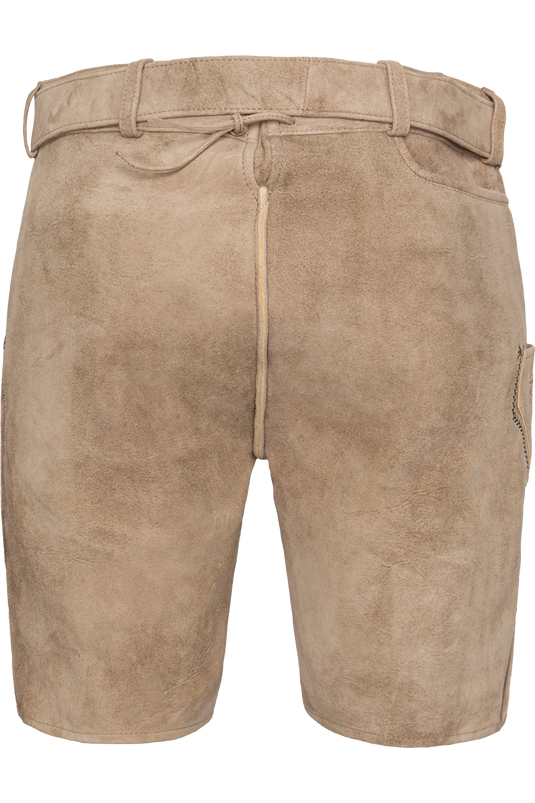 Herren Lederhose kurz mit Gürtel - linde schwarz