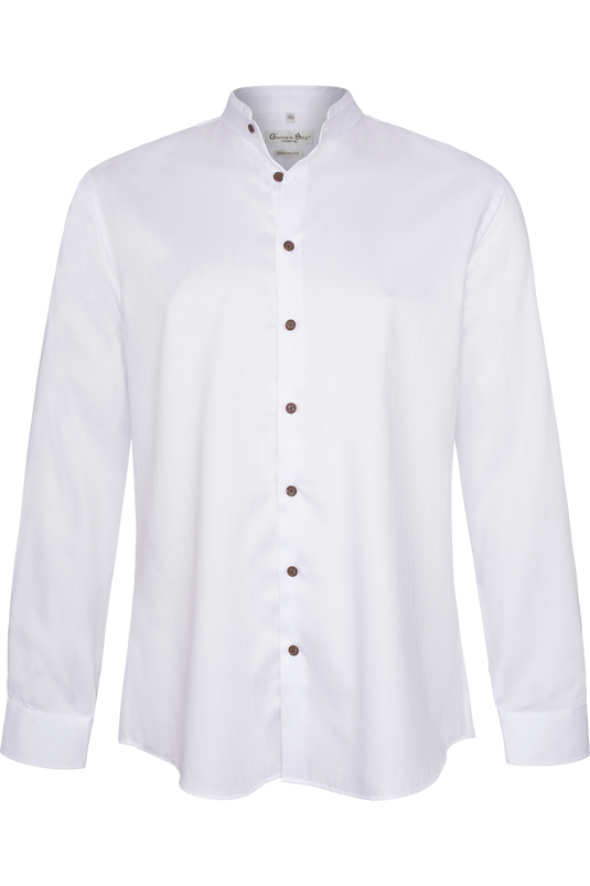 Herren Trachtenhemd Geweih & Silk WEßLINGERSEE 11/252 in WEIß/WEIß - Vorderansicht