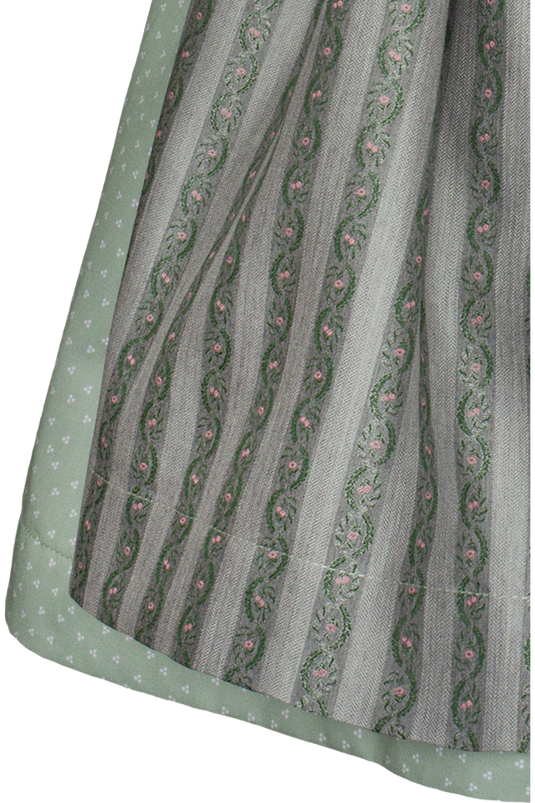 Kinder-Corddirndl mit Bluse Isar-Trachten 63226 M. BLUSE in GRÜN - Vorderansicht Detail unten