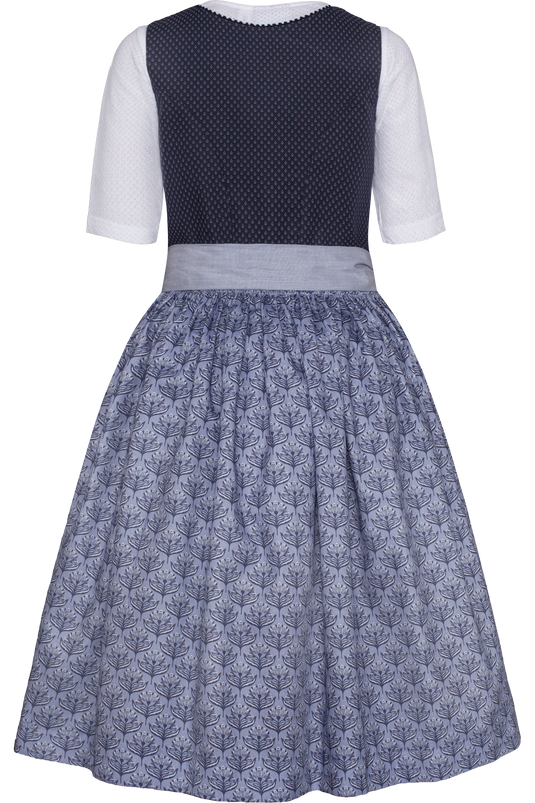 Kinder Dirndl mit Bluse Hammerschmid BERGSEE 262-6001 in 40-DUNKELBLAU - Rückansicht